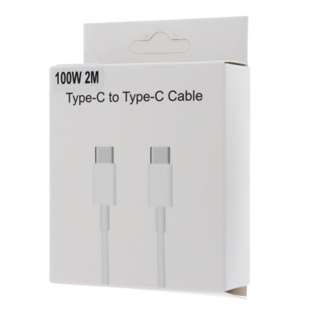2M 100W Dual Type-C Ports Fast Charging Data Cable with Box Packaging White - Image 2