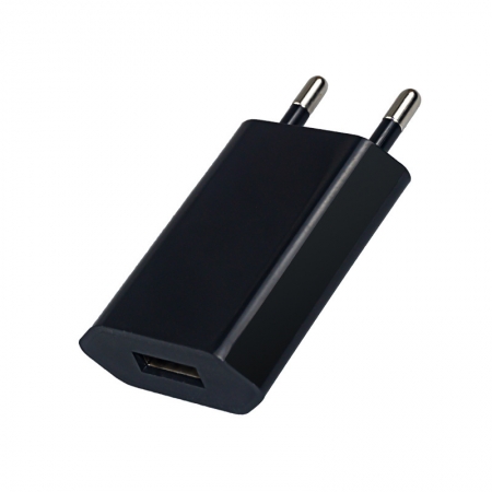 5V 1A USB Charger without Logo for iPhone Black EU Plug