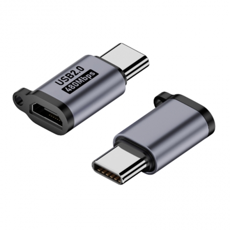 Micro(Female) to Type-C(Male) Adapter Lanyard Gray