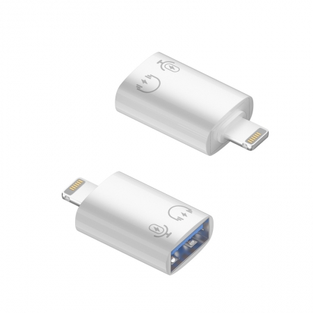 Lighting(Male) to USB 3.0(Female) OTG Adapter for Charging & Data Transfer & Audio Function White