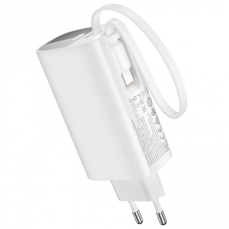 HOCO J148 5000mAh Handy PD20W Power Bank with Type-C Cable EU Adapter White
