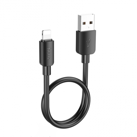 HOCO X96 0.25M 2.4A 12W Hyper Lightning Charging Data Cable Black